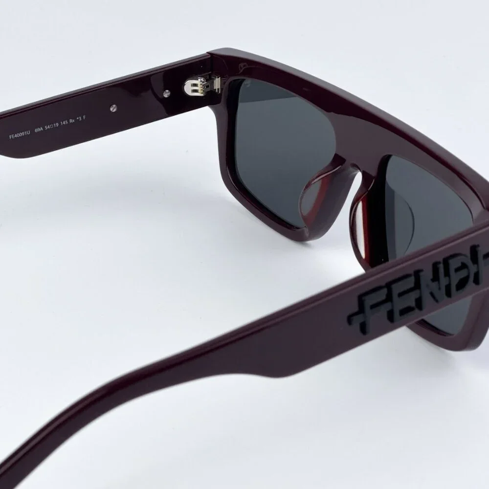 Fendi FE40091U FENDIGRAPHY 69A BRAND NEW Sunglassses Bordeaux Grey Unisex